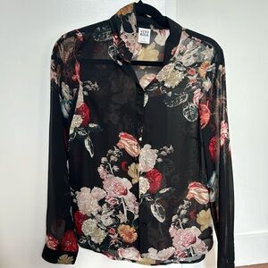 Vero Moda black flowers top